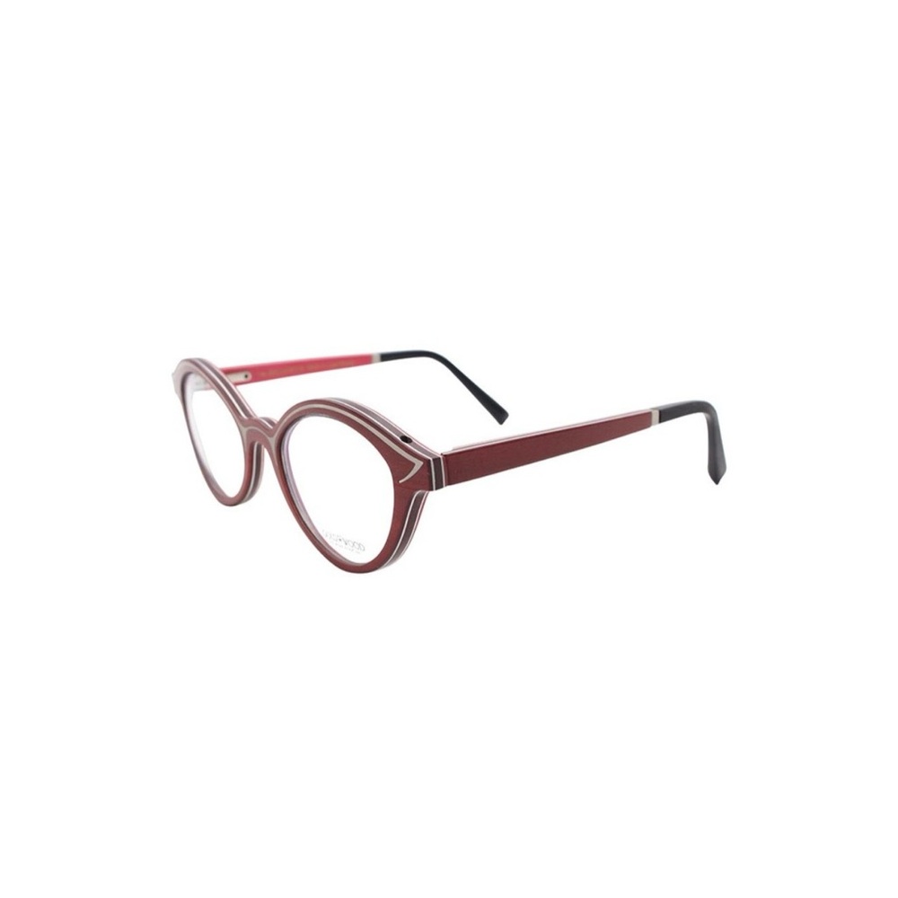 Gold & Wood Luxury Crafted Women’s Burgundy Frames- Made in Luxembourg - Picture 2 of 13